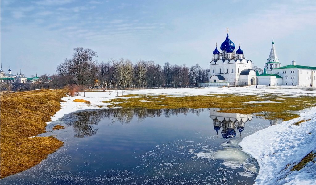 Обои река, храм, суздаль, river, temple, suzdal разрешение 1920x1200 Загрузить