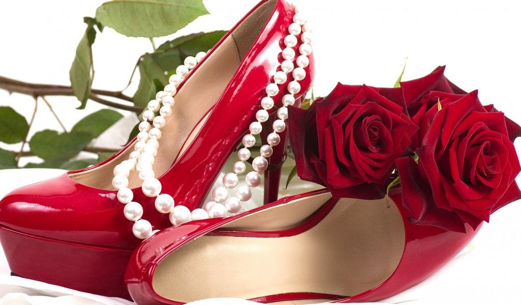 Обои цветы, жемчуг, цветок, колье, розы, сексуальность,  цветы, роза, жемчужины, красный, ожерелья, роз, романтика, цветком, сексапильная, обувь, башмаки, краcный, мелодрама, flowers, pearl, flower, necklace, sexuality, roses, rose, pearls, red, romance, sexy, shoes разрешение 1920x1080 Загрузить