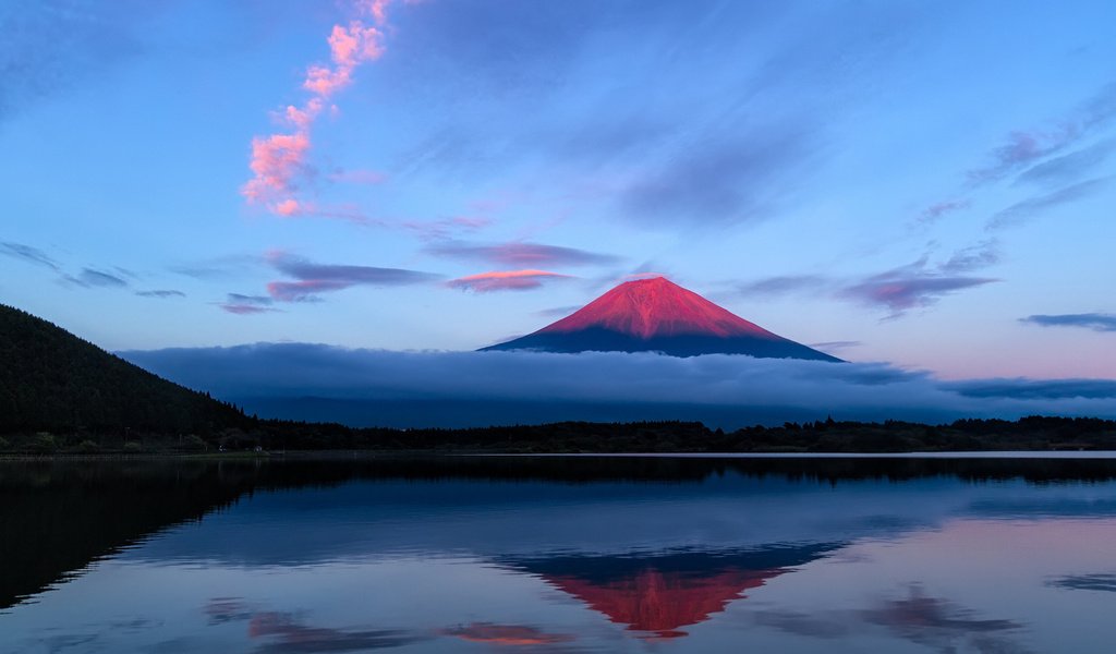 Обои небо, вечер, гора, япония, фудзияма, the sky, the evening, mountain, japan, fuji разрешение 1920x1200 Загрузить