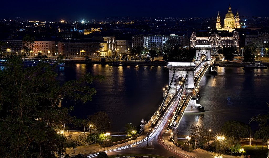 Обои венгрия, будапешт, széchenyi chain bridge from castle hill, hungary, budapest разрешение 1920x1200 Загрузить