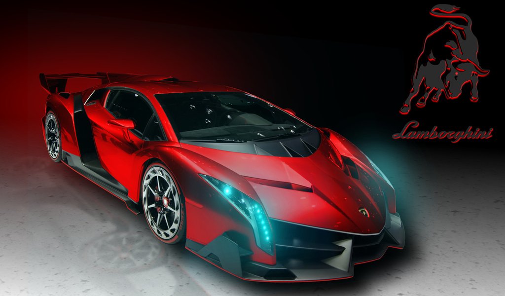 Lamborghini Veneno Roadster красная