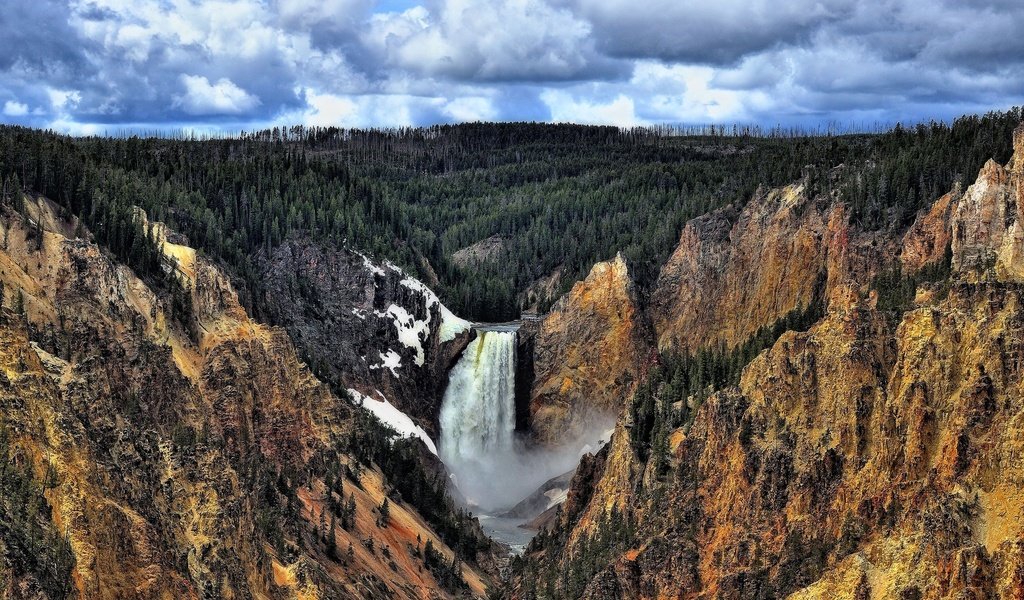 Обои пейзаж, водопад, grand canyon, йеллоустон, landscape, waterfall, yellowstone разрешение 2560x1600 Загрузить