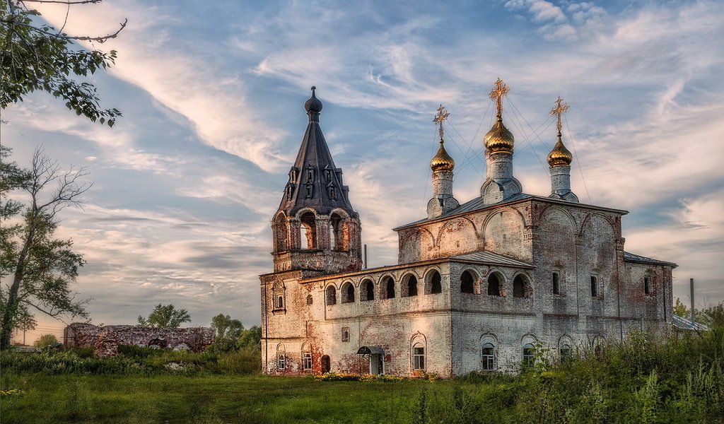 Обои храм христа спасителя, село борисоглеб, муромский р-он, the cathedral of christ the savior, the village of borisogleb, muromsky district разрешение 1920x1200 Загрузить