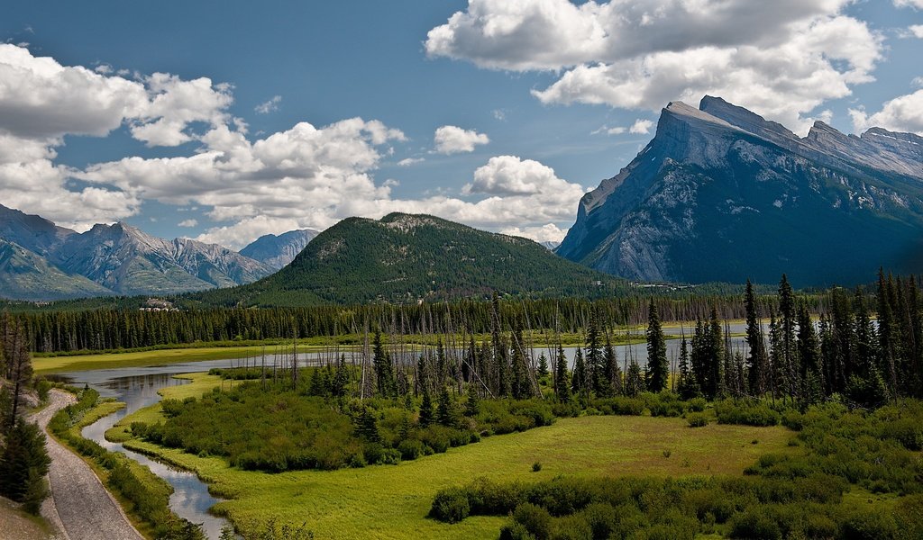 Обои канада, провинция альберта, национальный парк банф, vermillion lake, canada, alberta, banff national park разрешение 2560x1600 Загрузить