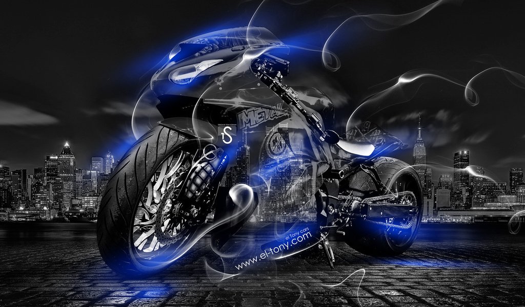 Обои города, дым, голубая, байк, кристал, мото, city, smoke, blue, bike, crystal, moto разрешение 1920x1080 Загрузить