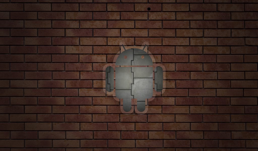 Обои стена, кирпич, андроид, wall, brick, android разрешение 1920x1200 Загрузить