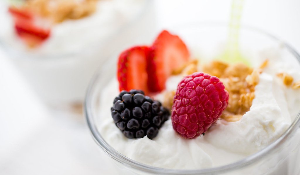 Обои ягоды, десерт, йогурт, berries, dessert, yogurt разрешение 1920x1200 Загрузить