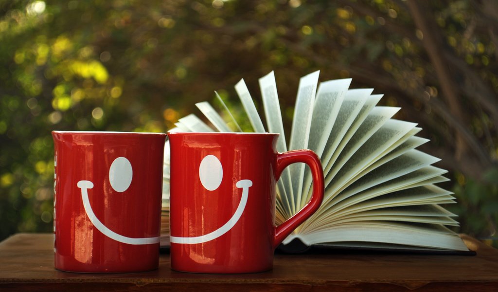 Обои рисунок, улыбка, красные, книга, чашки, страницы, figure, smile, red, book, cup, page разрешение 2560x1600 Загрузить