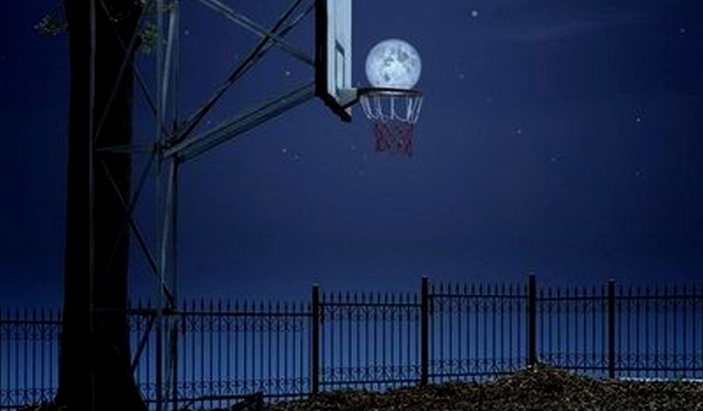 Обои ночь, луна, баскетбол, night, the moon, basketball разрешение 1920x1200 Загрузить