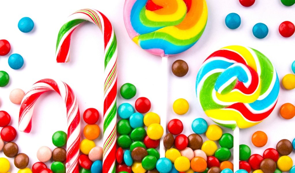 Обои разноцветные, конфеты, сладкое, леденцы, карамель, драже, colorful, candy, sweet, lollipops, caramel, pills разрешение 4950x4185 Загрузить