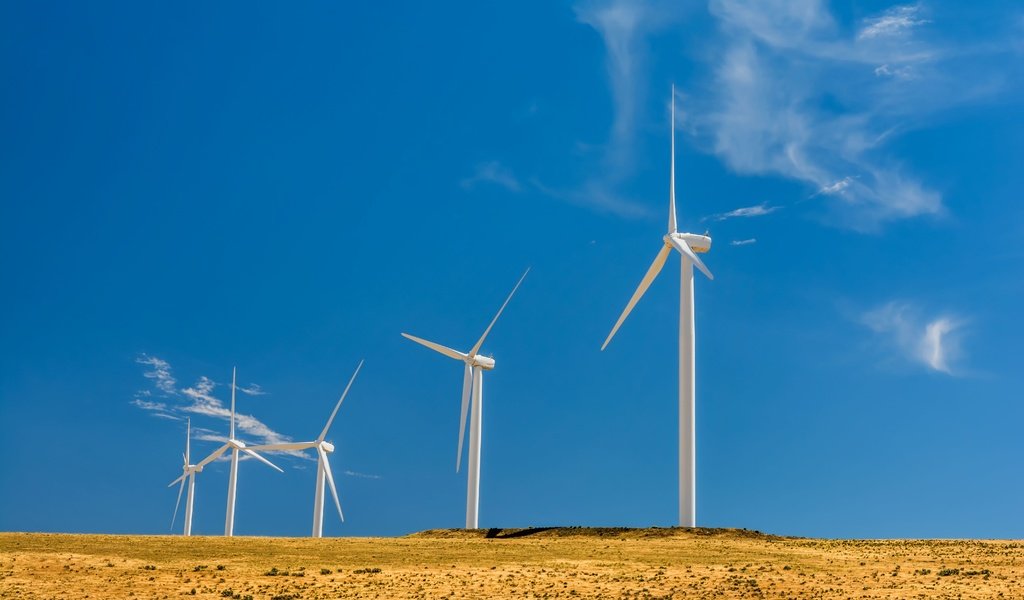 Обои облака, поле, ветряк, голубое небо, ветрогенератор, clouds, field, windmill, blue sky, wind turbine разрешение 6000x4000 Загрузить