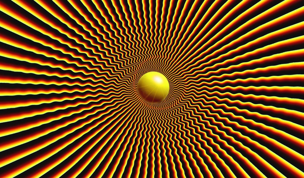 Обои солнце, абстракция, лучи, психоделика, иллюзия, the sun, abstraction, rays, psychedelic, illusion разрешение 1920x1200 Загрузить