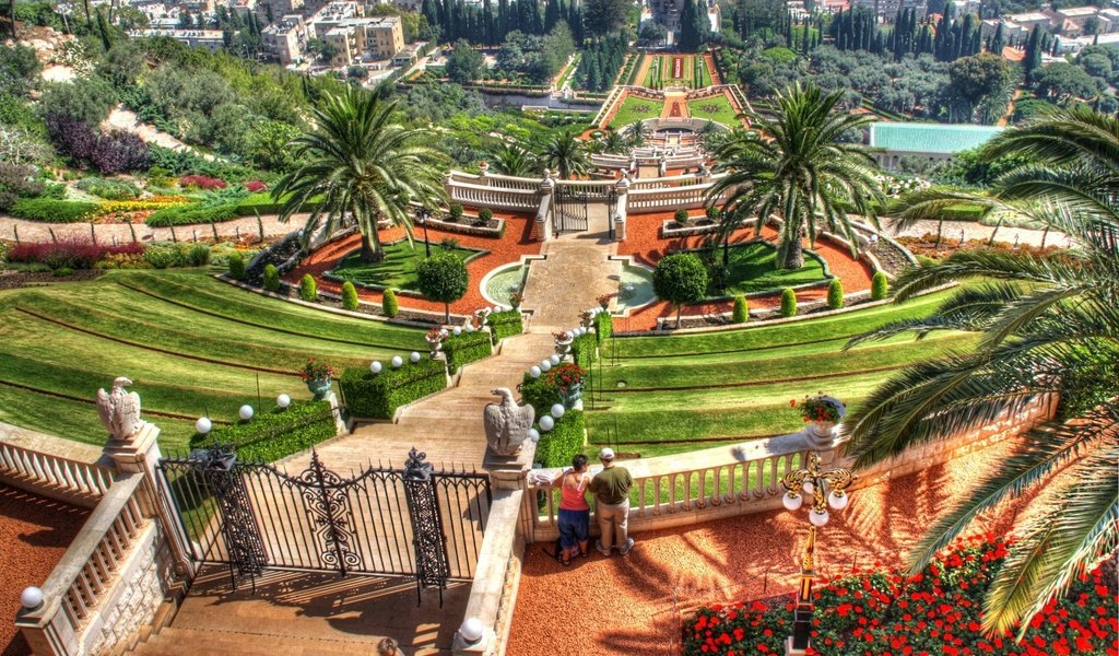 Обои израиль, хайфа, бахайские сады, всемирный центр бахаи, israel, haifa, the bahai gardens, the bahá'í world centre разрешение 1920x1200 Загрузить