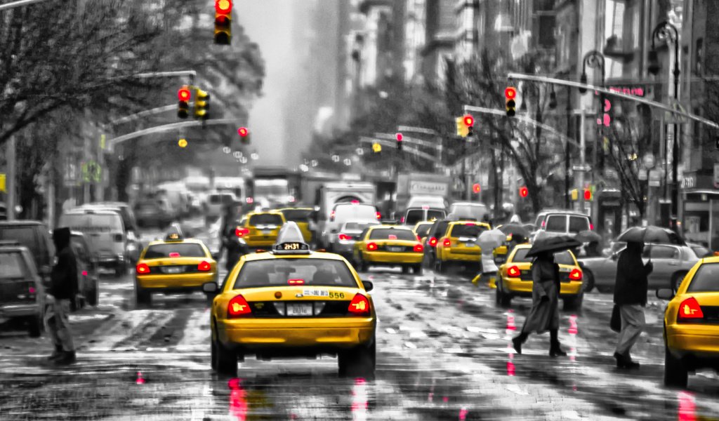 Обои дорога, люди, город, улица, дождь, здания, такси, road, people, the city, street, rain, building, taxi разрешение 3840x2400 Загрузить