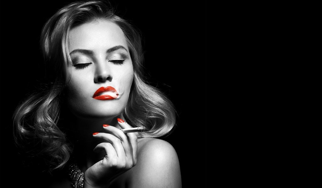 Обои девушка, дым, макияж, сигареты, effect colors, girl, smoke, makeup, cigarette разрешение 2576x1648 Загрузить