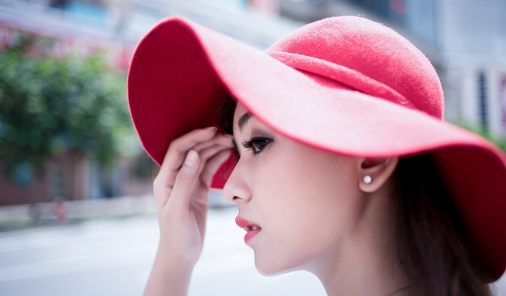 Обои красная, шляпа, азиатка, red, hat, asian разрешение 2990x1897 Загрузить