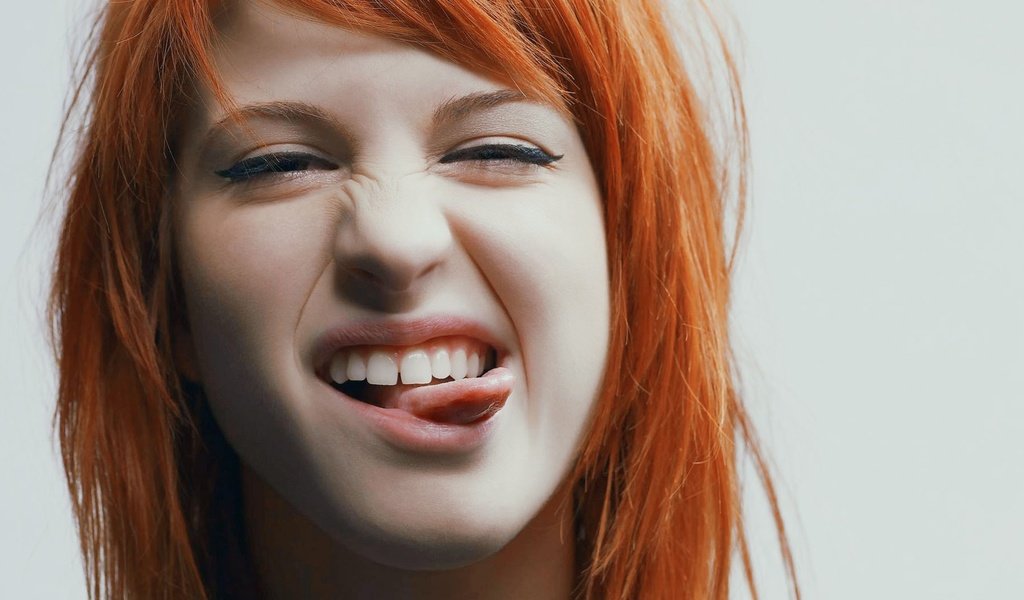 Обои рыжая, певица, язык, рожица, хейли уильямс, red, singer, language, smiley, hayley williams разрешение 1920x1080 Загрузить