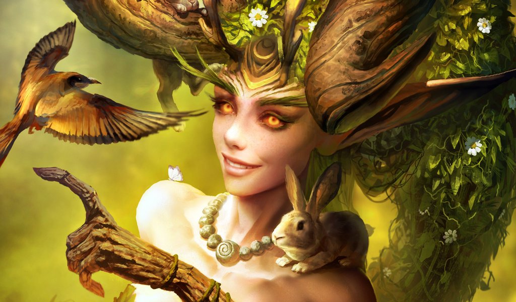 Обои цветы, арт, природа, растения, животные, взгляд, heroes of the storm, lunara, flowers, art, nature, plants, animals, look разрешение 1920x1436 Загрузить