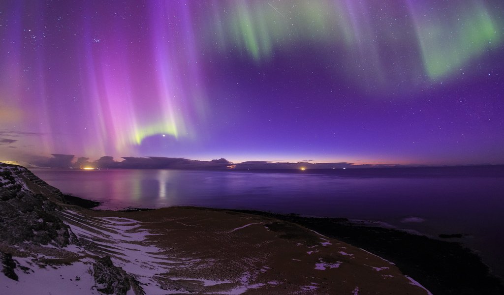 Обои северное сияние, исландия, aurora borealis, northern lights, iceland разрешение 1920x1080 Загрузить
