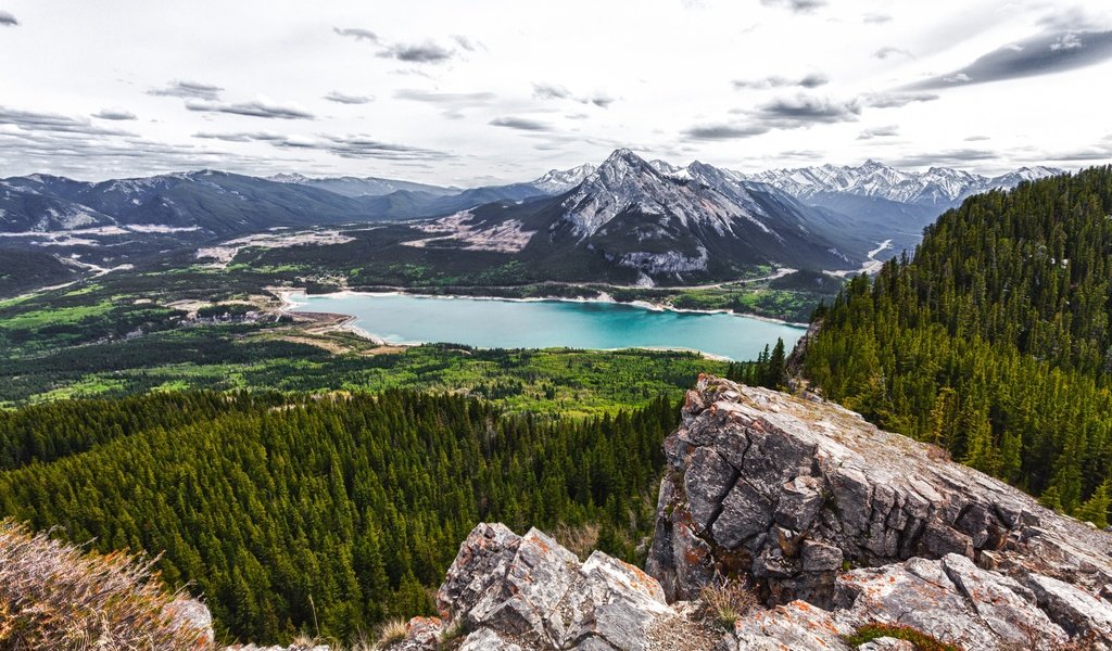 Обои деревья, озеро, горы, пейзаж, канада, barrier lake, trees, lake, mountains, landscape, canada разрешение 2600x1625 Загрузить