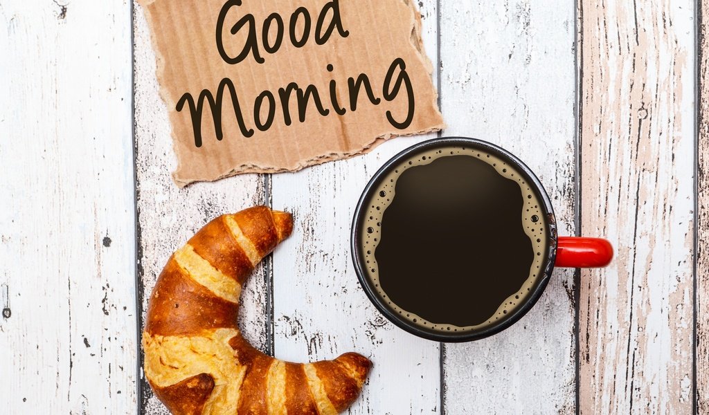 Обои кофе, кубок, круассан, доброе утро, coffee, cup, croissant, good morning разрешение 2880x2120 Загрузить