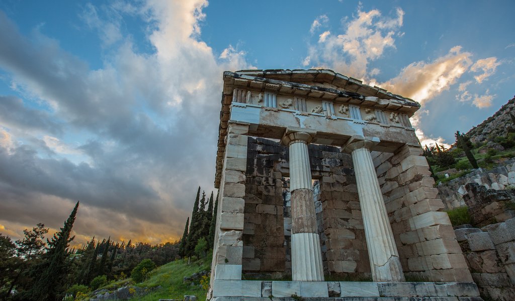 Обои храм, склон, архитектура, греция, колонны, дельфы, temple, slope, architecture, greece, columns, delphi разрешение 2048x1365 Загрузить