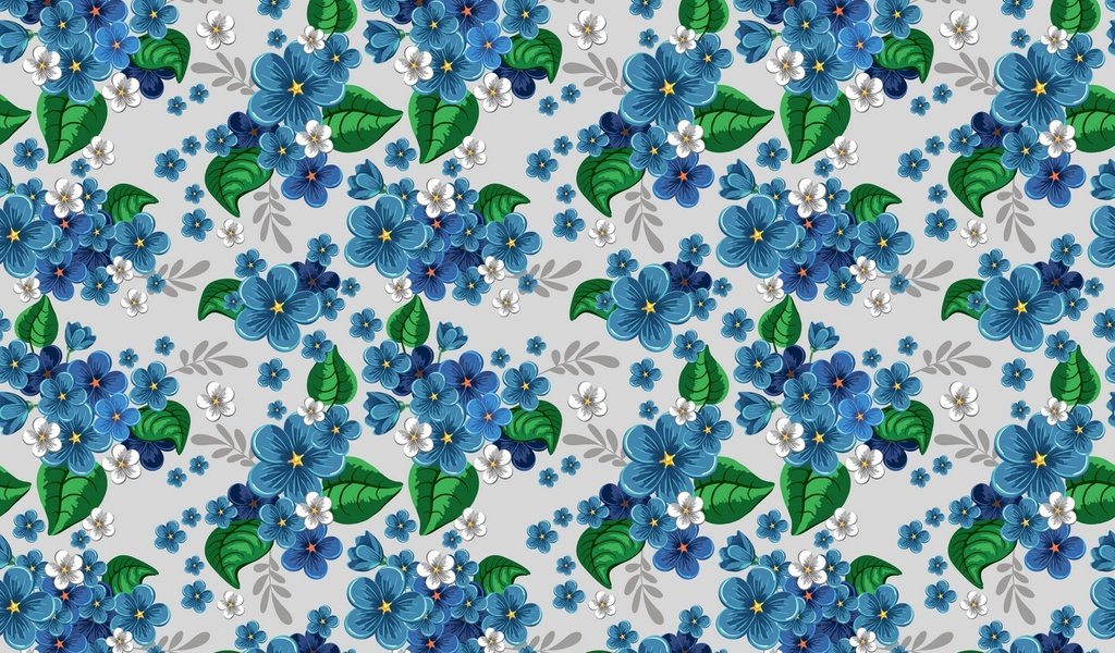 Обои цветы, синий, узор, flowers, blue, pattern разрешение 1920x1280 Загрузить