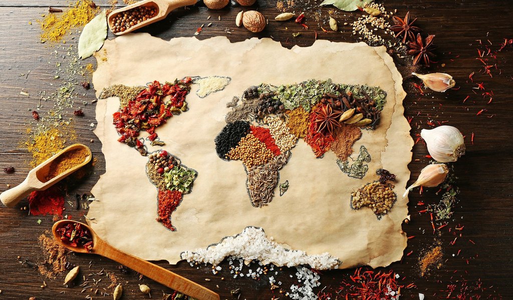 Обои карта мира, материки, специи, world map, continents, spices разрешение 1920x1080 Загрузить