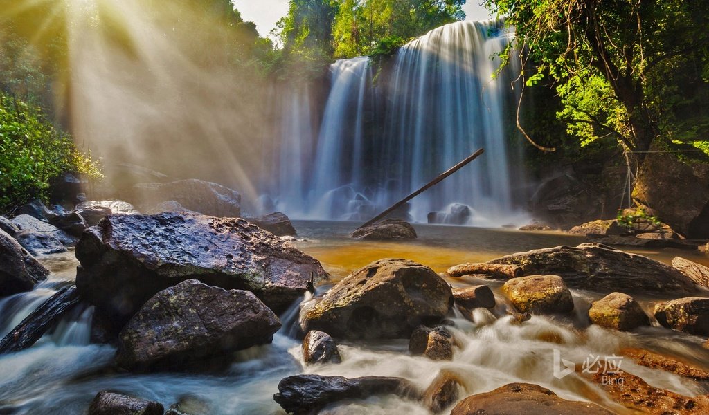 Обои река, солнце, природа, камни, лес, водопад, bing, phnom kulen national park, river, the sun, nature, stones, forest, waterfall разрешение 1920x1200 Загрузить