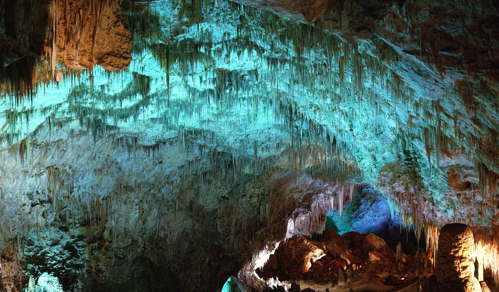 Обои сша, пещера, нью-мексико, карлсбадские пещеры, carlsbad cavern, сталактиты, usa, cave, new mexico, carlsbad caverns, stalactites разрешение 1920x1080 Загрузить