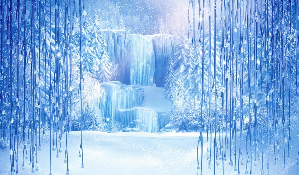 Обои снег, зима, снежинки, лёд, елки, сосульки, анимация, snow, winter, snowflakes, ice, tree, icicles, animation разрешение 4000x3000 Загрузить