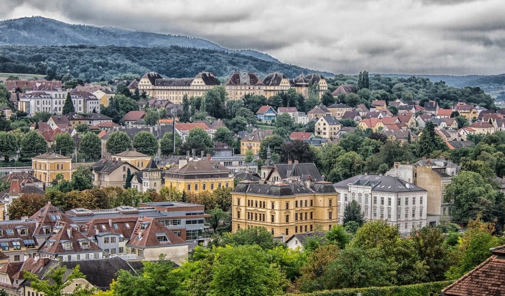 Обои панорама, австрия, дома, мелк, panorama, austria, home, melk разрешение 2048x1090 Загрузить