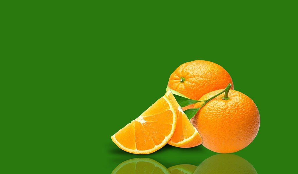 Обои отражение, фон, фрукты, апельсины, цитрусы, reflection, background, fruit, oranges, citrus разрешение 2500x1600 Загрузить