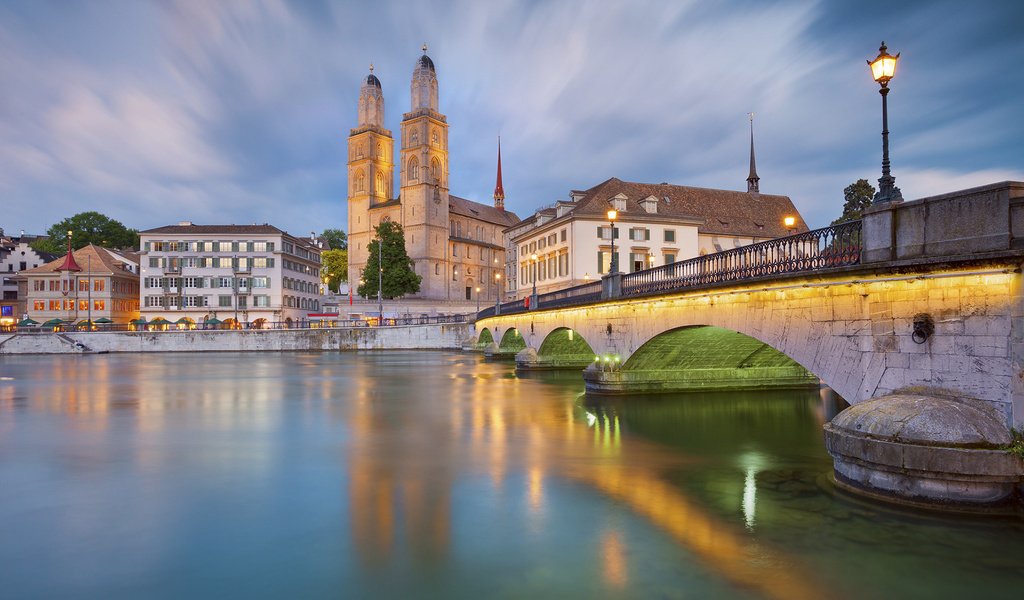 Обои мост, город, швейцария, цюрих, bridge, the city, switzerland, zurich разрешение 1920x1200 Загрузить