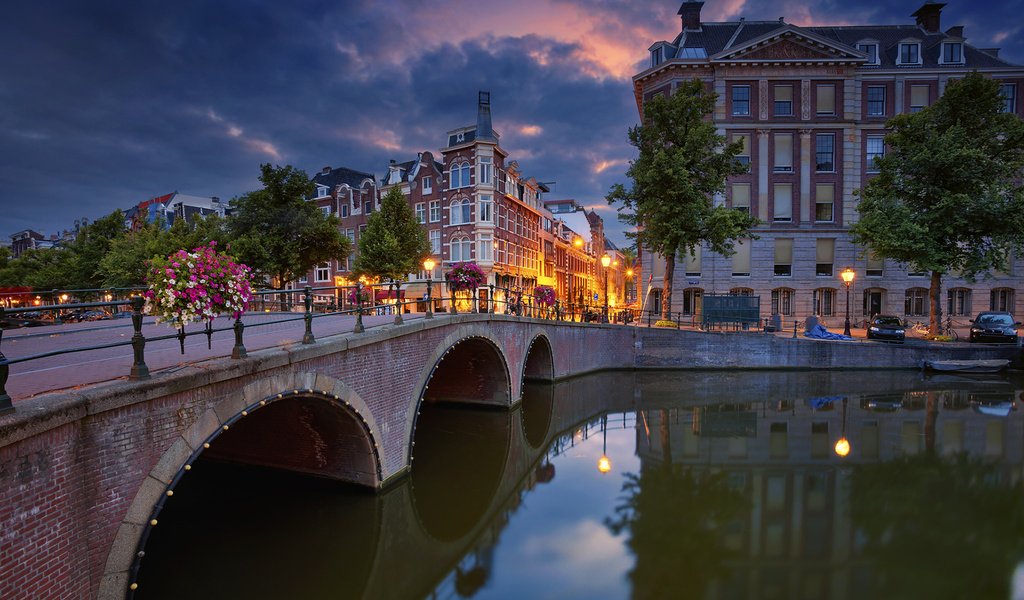 Обои мост, город, канал, нидерланды, амстердам, bridge, the city, channel, netherlands, amsterdam разрешение 1920x1200 Загрузить