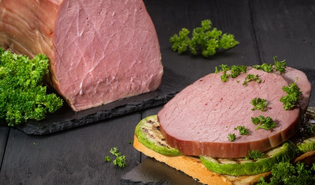 Обои зелень, бутерброд, мясо, ветчина, greens, sandwich, meat, ham разрешение 2400x1661 Загрузить