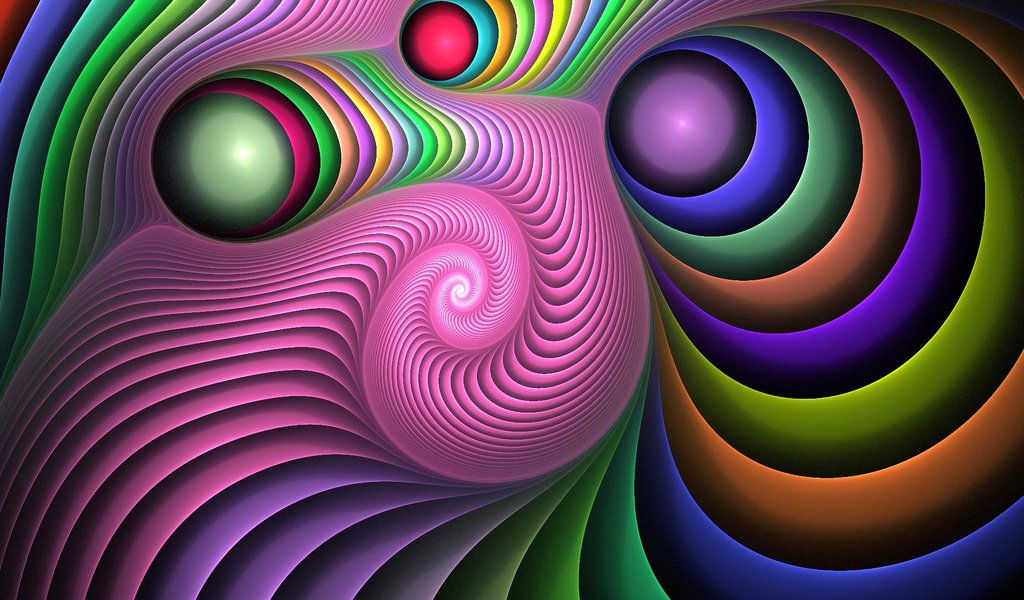 Обои абстракция, линии, узор, краски, объем, фрактал, abstraction, line, pattern, paint, the volume, fractal разрешение 1920x1200 Загрузить