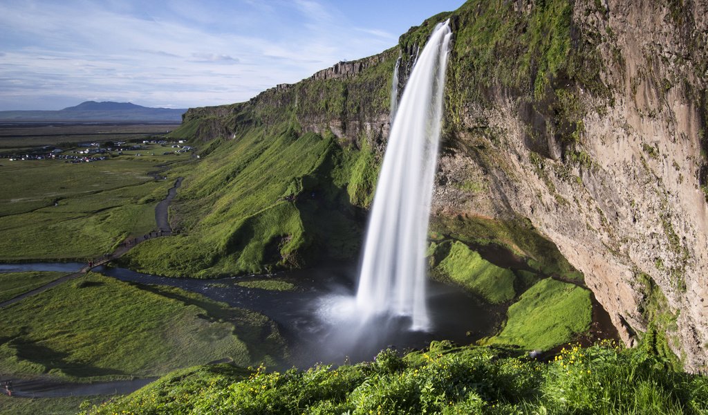 Обои водопад, исландия, сельяландсфосс, водопад сельяландсфосс, waterfall, iceland, seljalandsfoss, seljalandsfoss waterfall разрешение 4284x2818 Загрузить