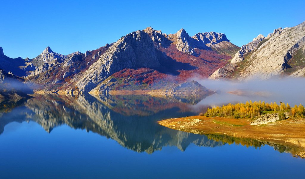 Обои озеро, горы, природа, отражение, пейзаж, lake, mountains, nature, reflection, landscape разрешение 1920x1200 Загрузить