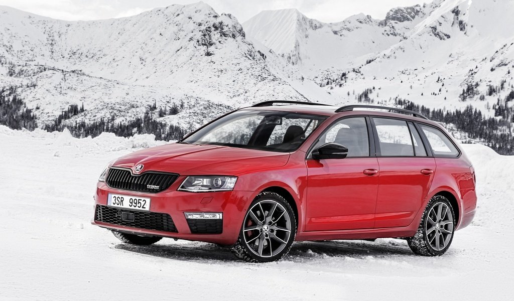 Обои горы, снег, skoda, combi, octavia, шкода, октавия, универсал, mountains, snow, wagon разрешение 2880x1800 Загрузить