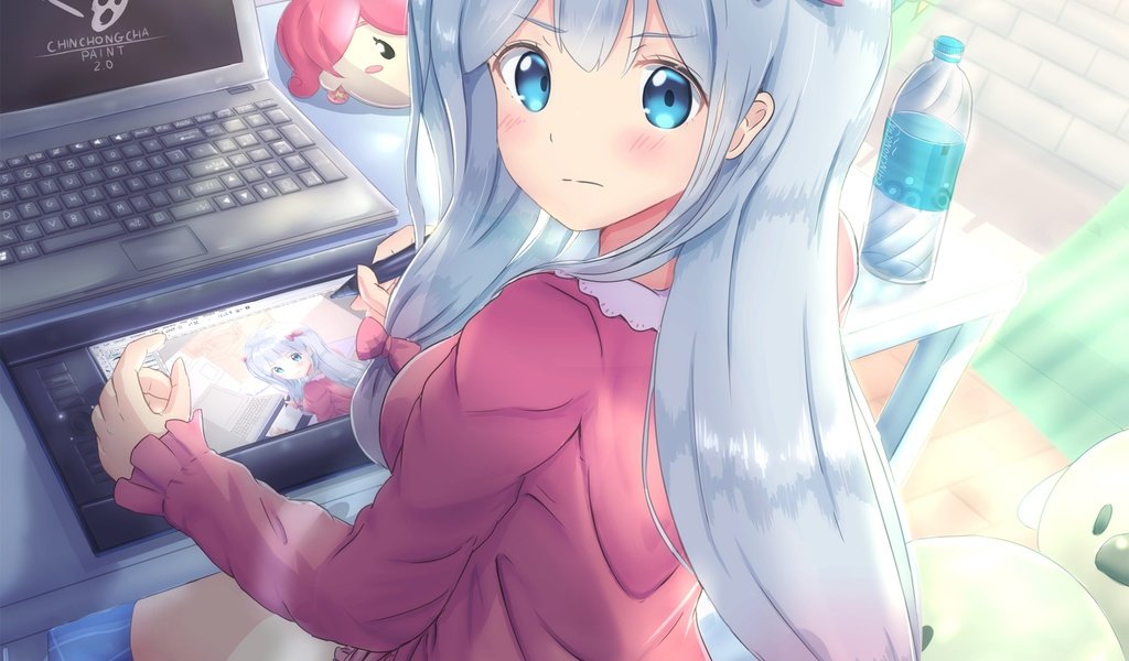 Обои комната, тетрадь, длинные волосы, сидя, eromanga-sensei, изуми сагири, room, notebook, long hair, sitting, izumi sagiri разрешение 2000x2829 Загрузить