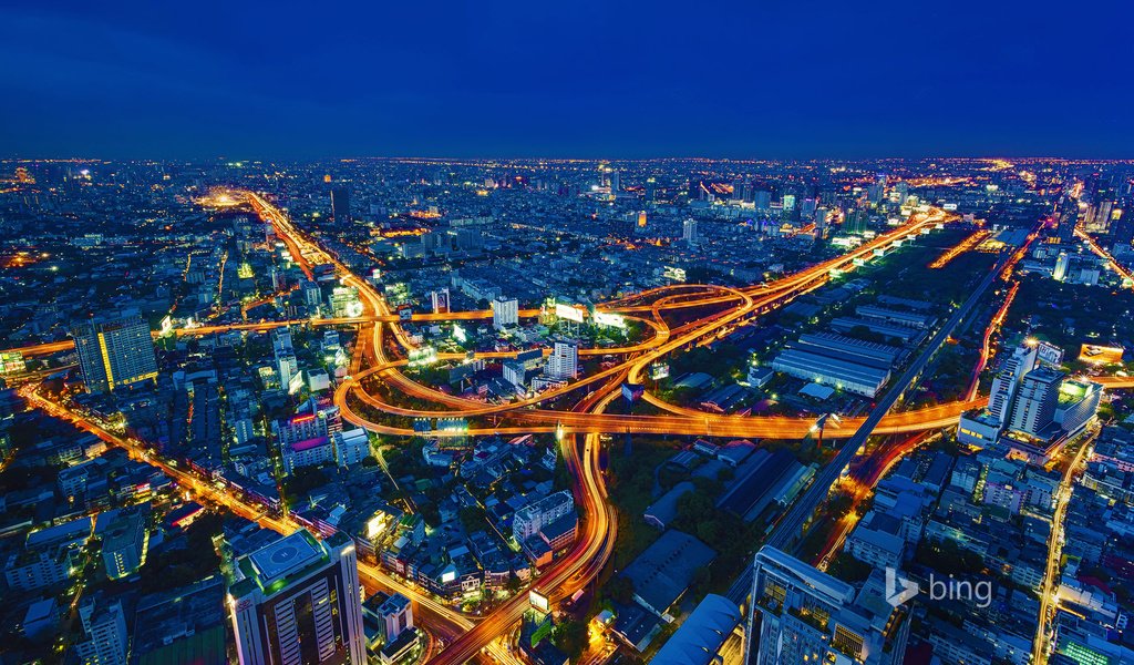 Обои ночь, огни, город, тайланд, бангкок, night, lights, the city, thailand, bangkok разрешение 1920x1200 Загрузить