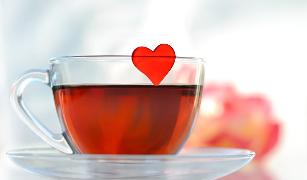 Обои сердечко, сердце, любовь, блюдце, чашка, чай, heart, love, saucer, cup, tea разрешение 3800x2600 Загрузить