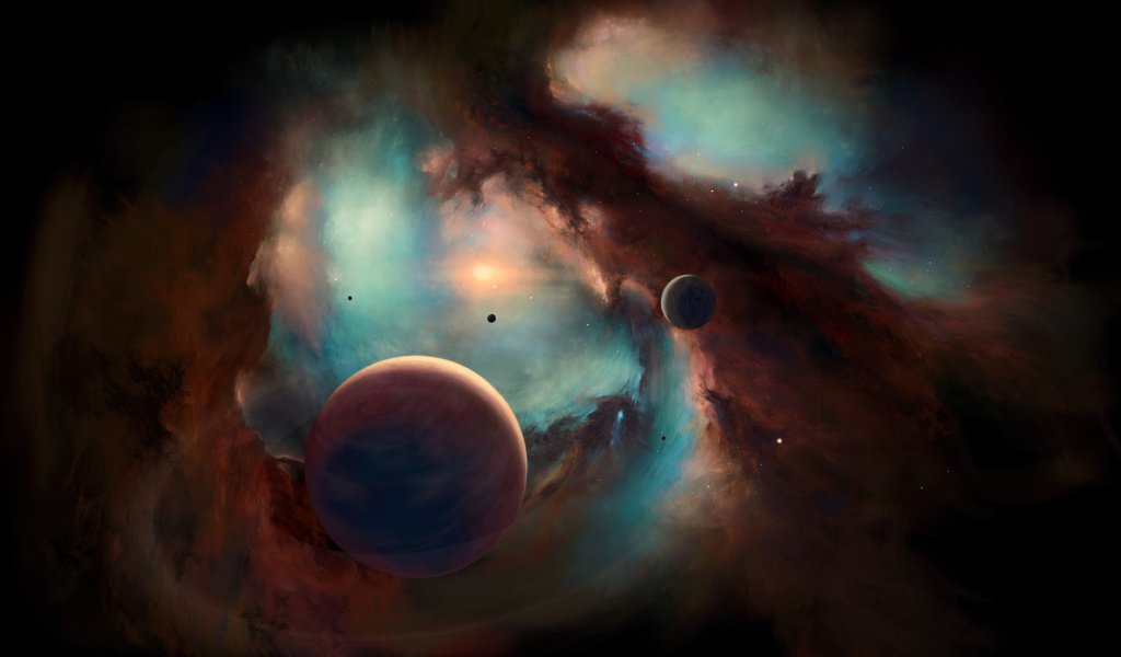 Обои космос, планеты, туманность, space, planet, nebula разрешение 5500x3094 Загрузить