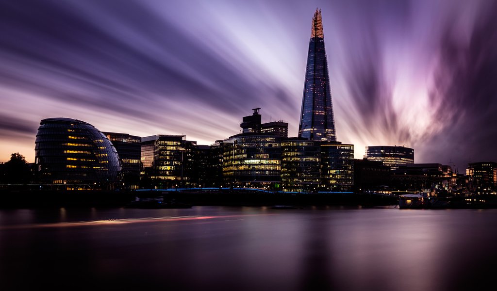 Обои ночь, лондон, город, англия, небоскрёб, городской пейзаж, night, london, the city, england, skyscraper, the urban landscape разрешение 2880x1800 Загрузить