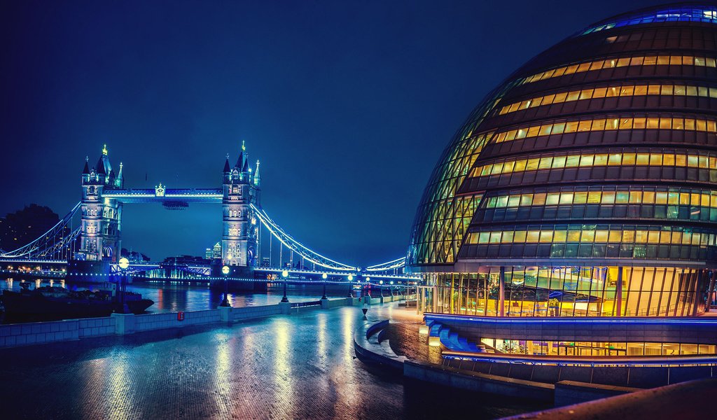 Обои ночь, огни, мост, лондон, англия, тауэрский мост, night, lights, bridge, london, england, tower bridge разрешение 2560x1600 Загрузить