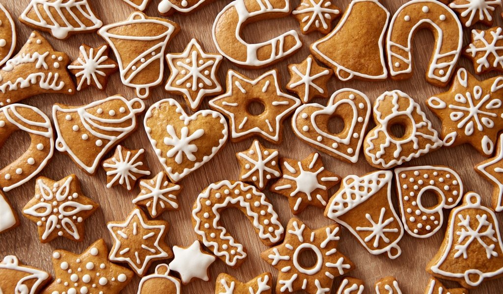 Обои рождество, сладкое, печенье, выпечка, десерт, имбирное печенье, christmas, sweet, cookies, cakes, dessert разрешение 2880x1800 Загрузить