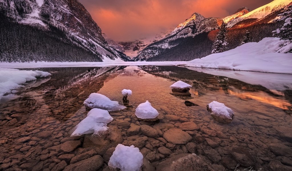 Обои озеро, горы, природа, зима, lake, mountains, nature, winter разрешение 1920x1200 Загрузить