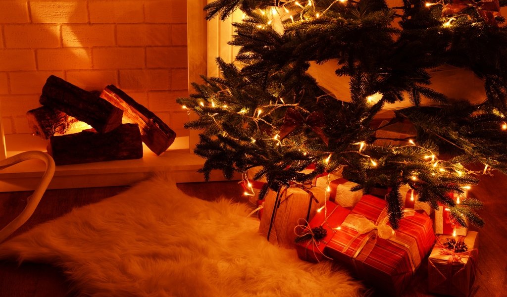 Обои новый год, елка, подарки, рождество, гирлянда, new year, tree, gifts, christmas, garland разрешение 2880x1800 Загрузить