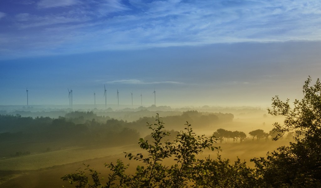 Обои небо, облака, природа, пейзаж, туман, рассвет, the sky, clouds, nature, landscape, fog, dawn разрешение 5246x2951 Загрузить